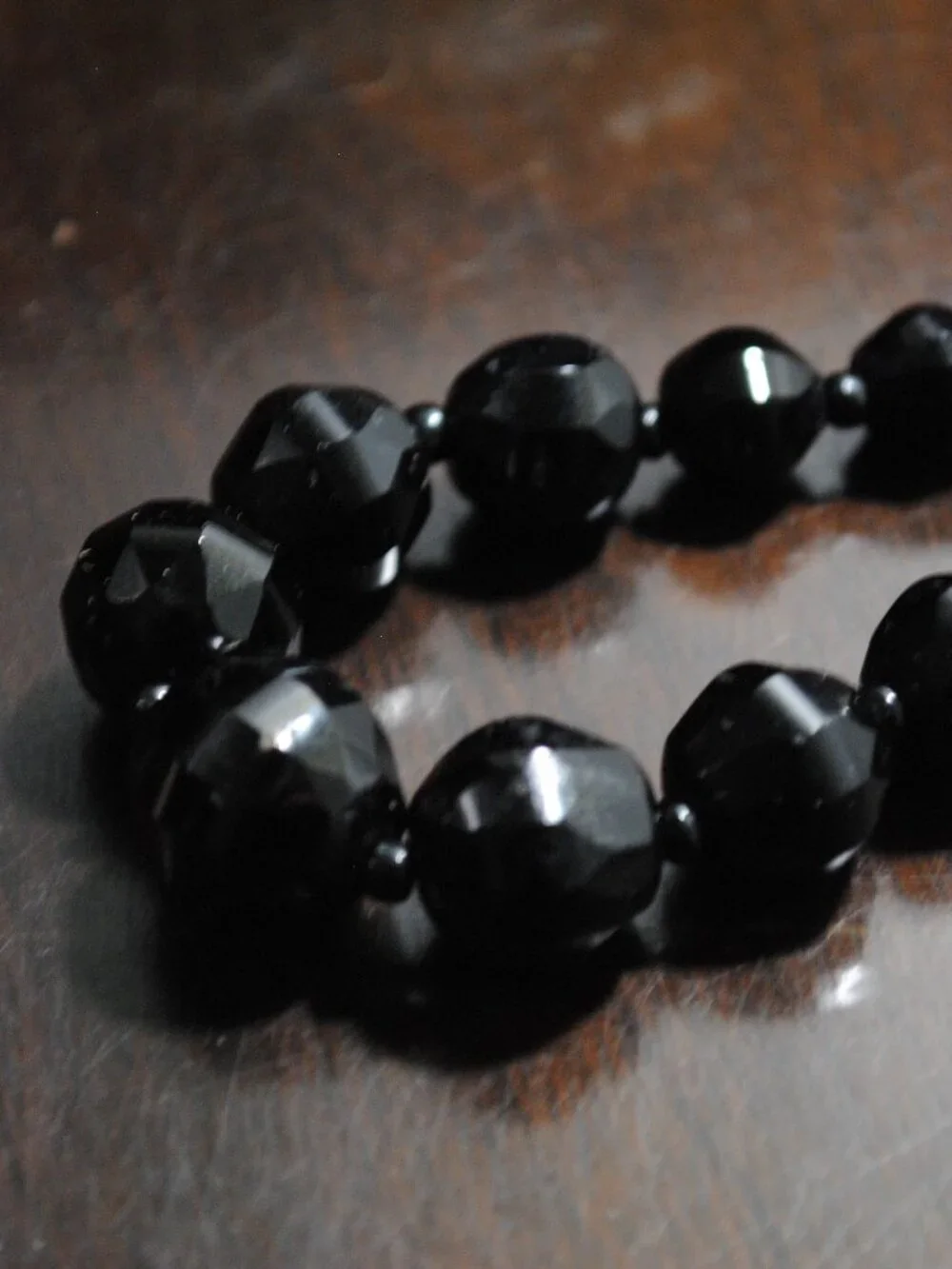 Vintage Graduated French Jet / Black Glass Necklace 1930s-50s